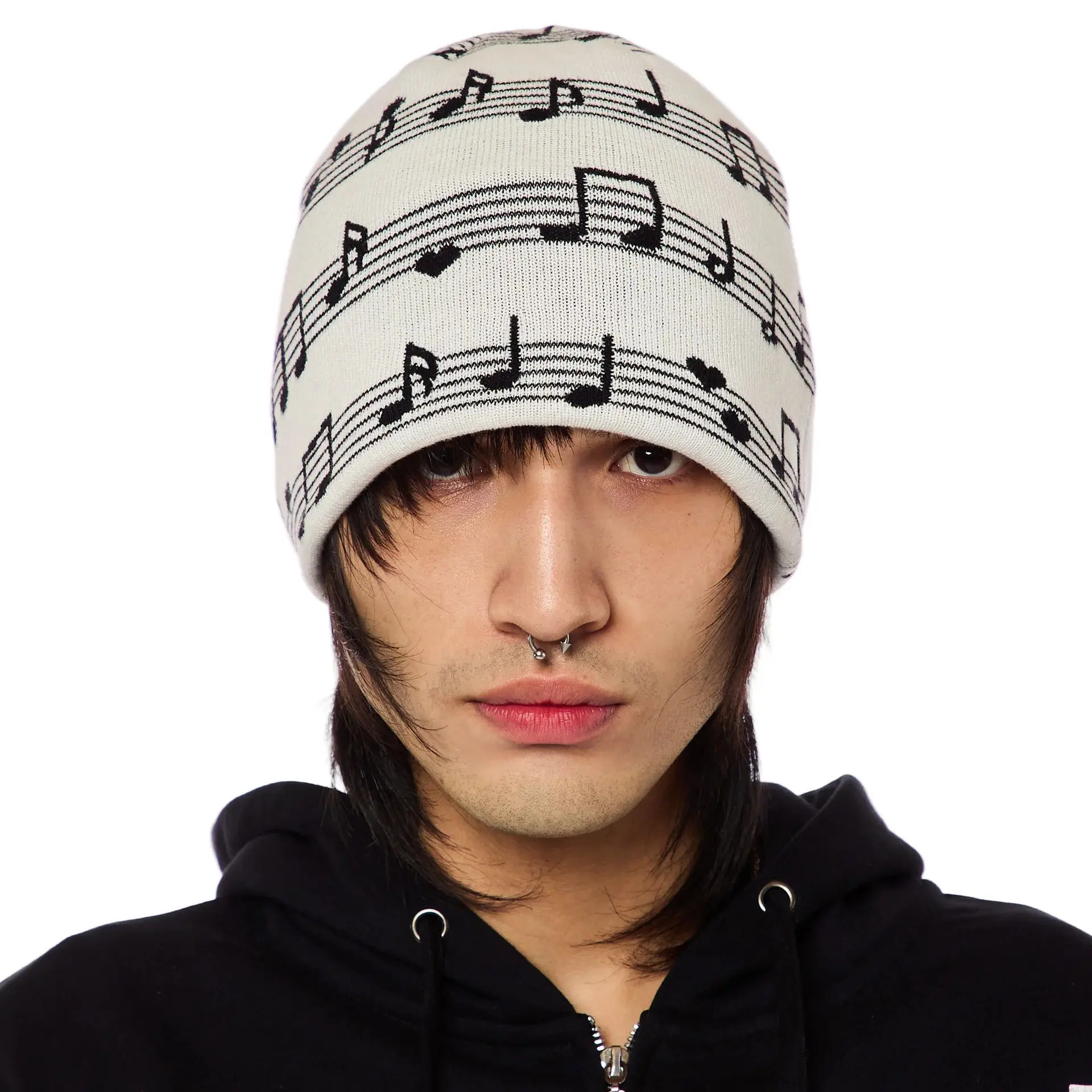 2025 Autunno Inverno Y2K Harajuku Estetica nella sottocultura punk rock Moda Musica Modello Streetwea Maglia Girocollo Cappello Trendy Decor