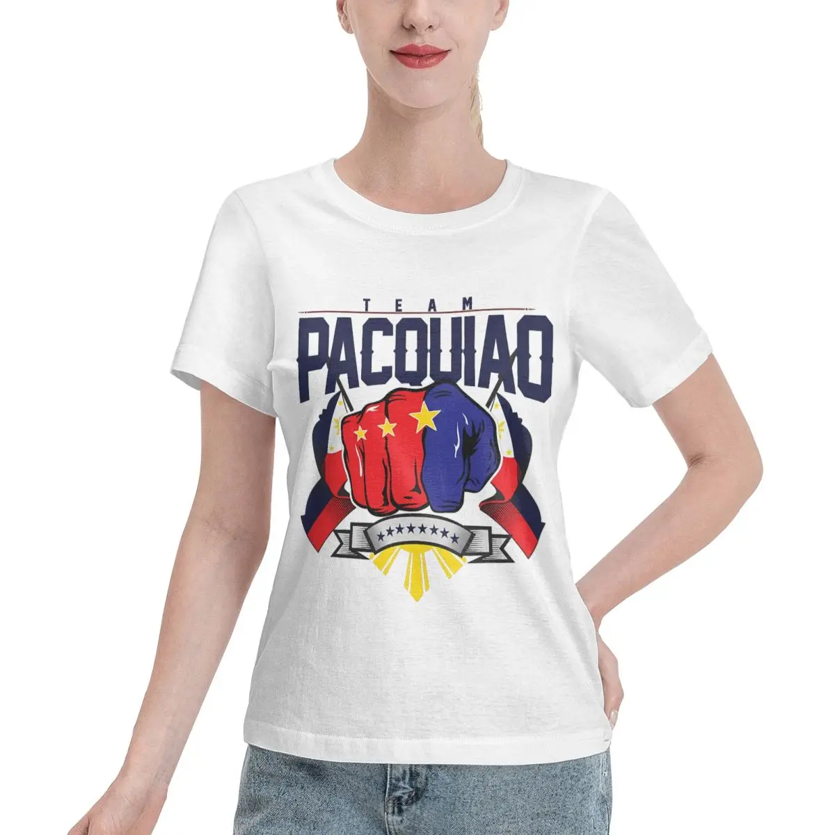 Limited Offer TEAM PACQUIAO Women's T-shirt Vintage Retro Korean Fashion Top