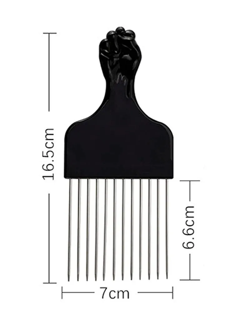 Metallkamm, Kamm im afrikanischen Stil, Kamm zum Stylen von Zöpfen, Stylingkamm für lockiges Haar für Männer und Frauen – Detail 8