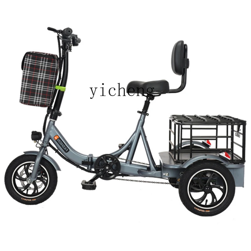 Zf Elderly Electric Tricycle Small Household Assisted Double Bicycle Scooter