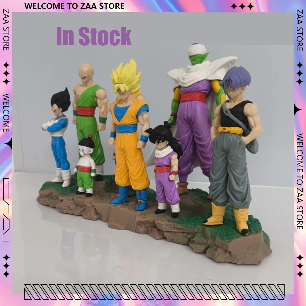 9pcs Dragon Ball Z Figure Infinite Z Warrior Set GK Figures Goku Gohan Vegeta Piccolo Torankusu Toy Model Statue Decoration Gift