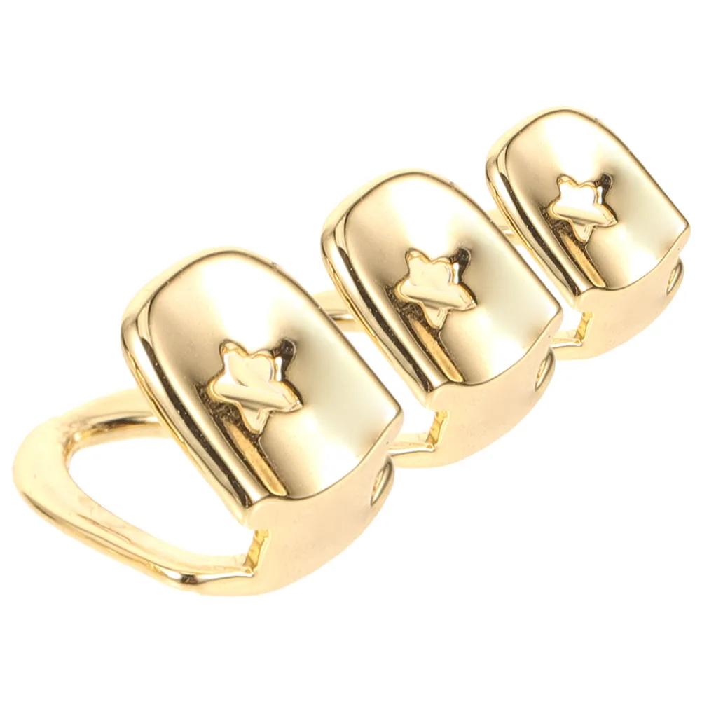 

3 Pcs Golden Teeth Cap Cosplay Props Jewelry Fake Grills Decor for Your Single Tooth