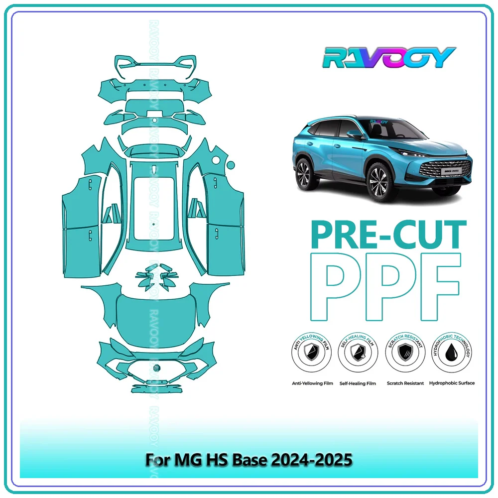 For MG HS Base 2024-2025 Full Body 8.5Mil Pre-Cut Paint Protection Film PPF Clear Bra Kit | Clear / Matte / Black Finish Options