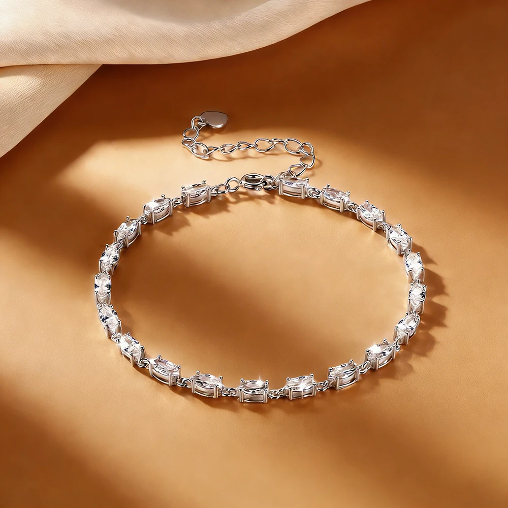 

Anziw 14K Gold Filled Full Eternity Bracelet Marquise Cut Cubic Zirconia Adjustable Chain Fashion Gifts 2026 Jewelry For Women