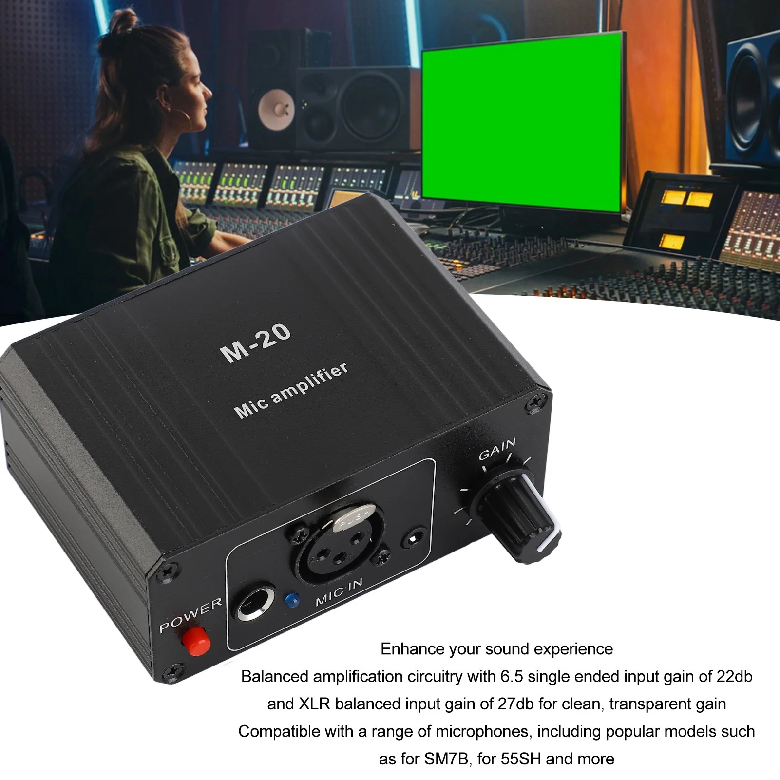 

Микрофонный предусилитель, корпус из алюминиевого сплава, выход XLR, 48 В, фантомное питание, компактный усилитель микрофона с высоким коэффициентом усиления для конденсаторного микрофона