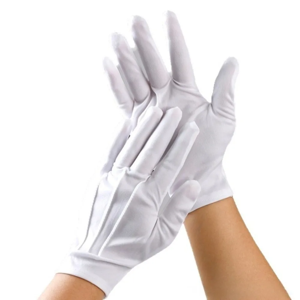 White Color White Work Gloves High Stretch Household Cleaning High Stretch Gloves Tools Type Ceremonial Gloves Honor Guard