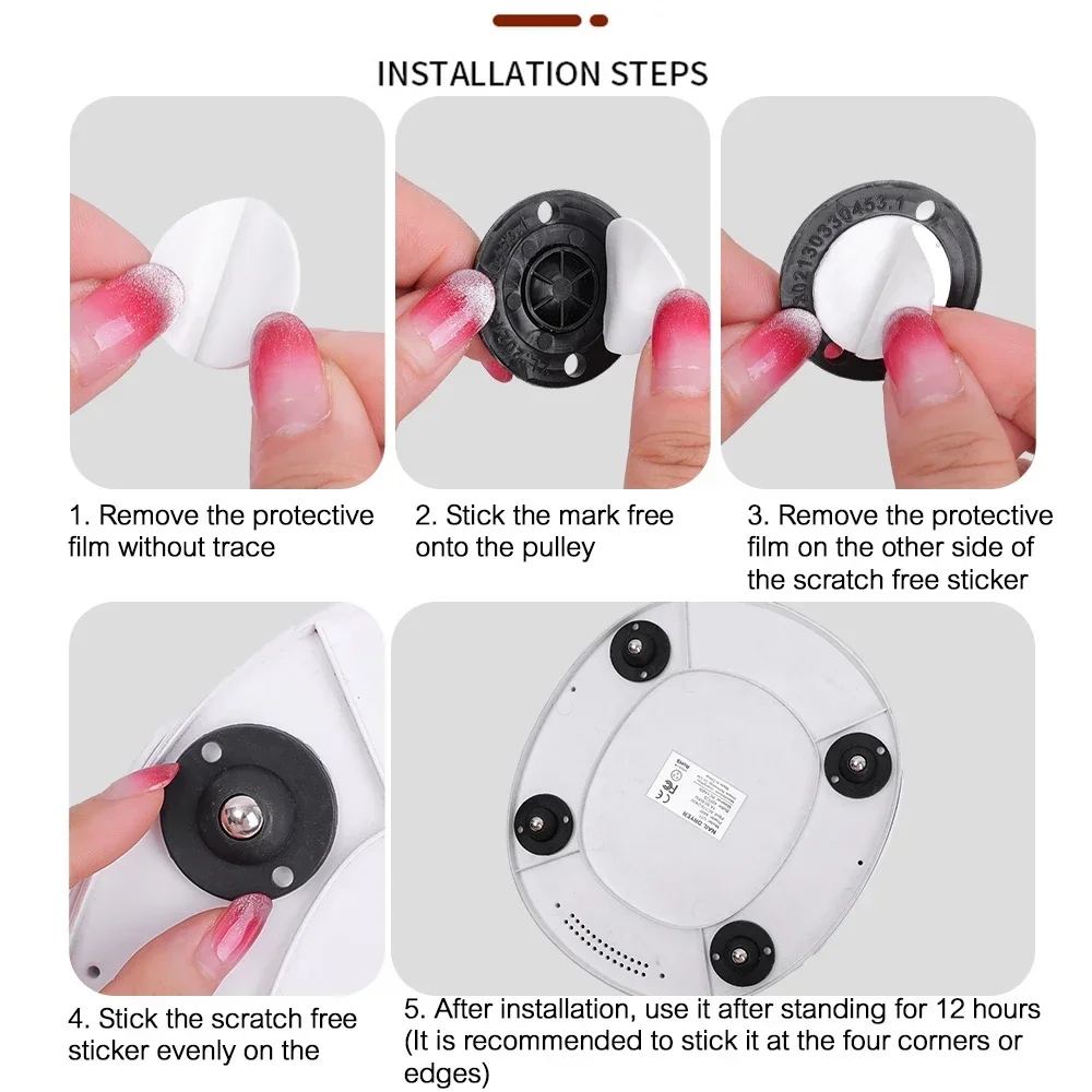 8/2PCS Self Adhesive Caster Mini Swivel Wheels Stainless Steel Universal Wheel 360 Degree Rotation Pulley for Heavy Furniture