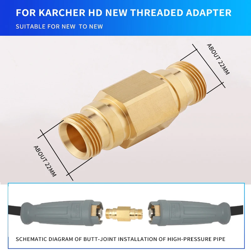 고압세척기 세차용품 고압세차기 어댑터 Karcher HD 고압 세척기 어댑터 Karcher HD 워시건 워터 파이프 호스 빠른 연결, 새롭고 오래된 스타일