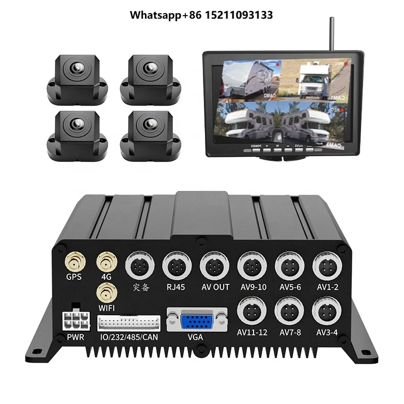AlwayCare 12 Channels 360 Dashcam ADAS Car System with Side View & AHD Sensor for Large Trucks & Buses