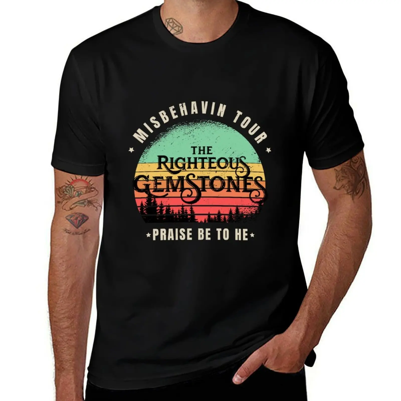 Misbehavin tour and praise to be he T-Shirt Basic Plain Tee for Spring and Summer