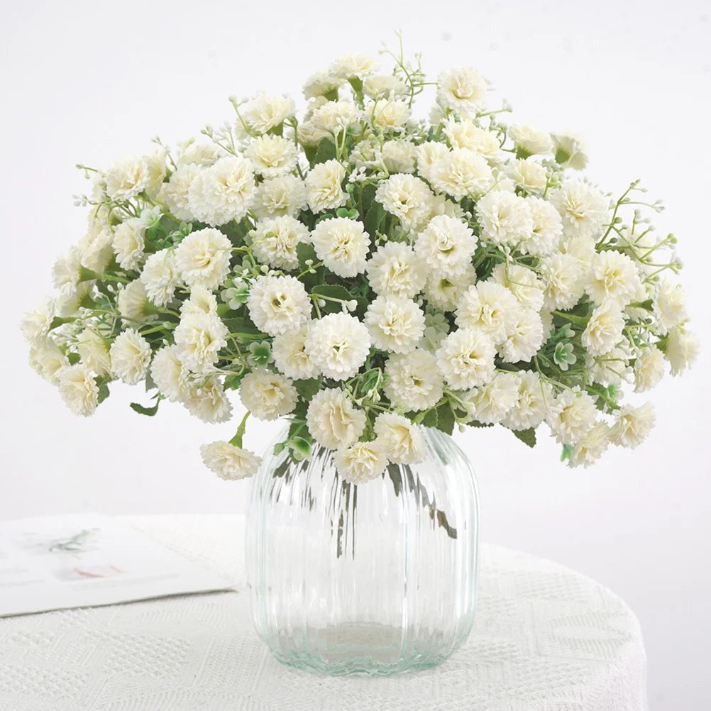 

20-Branch Simulated Artificial Flowers Cloves Carnations Light Brown for Bouquet Party Wedding Home Office Decoration