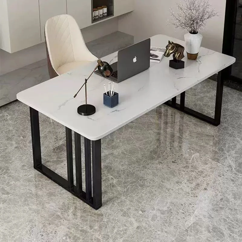 ！@Rock Board Light Luxury Nordic Computer Desk Simple Bedroom Modern Home Writing Desk Desk,tea