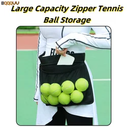 1PC Tennis Ball Carry Bag, Large Capacity Zipper Tennis Ball Storage Waist Bag For Outdoor Sport Mobile Phone Holder Mesh Pouch
