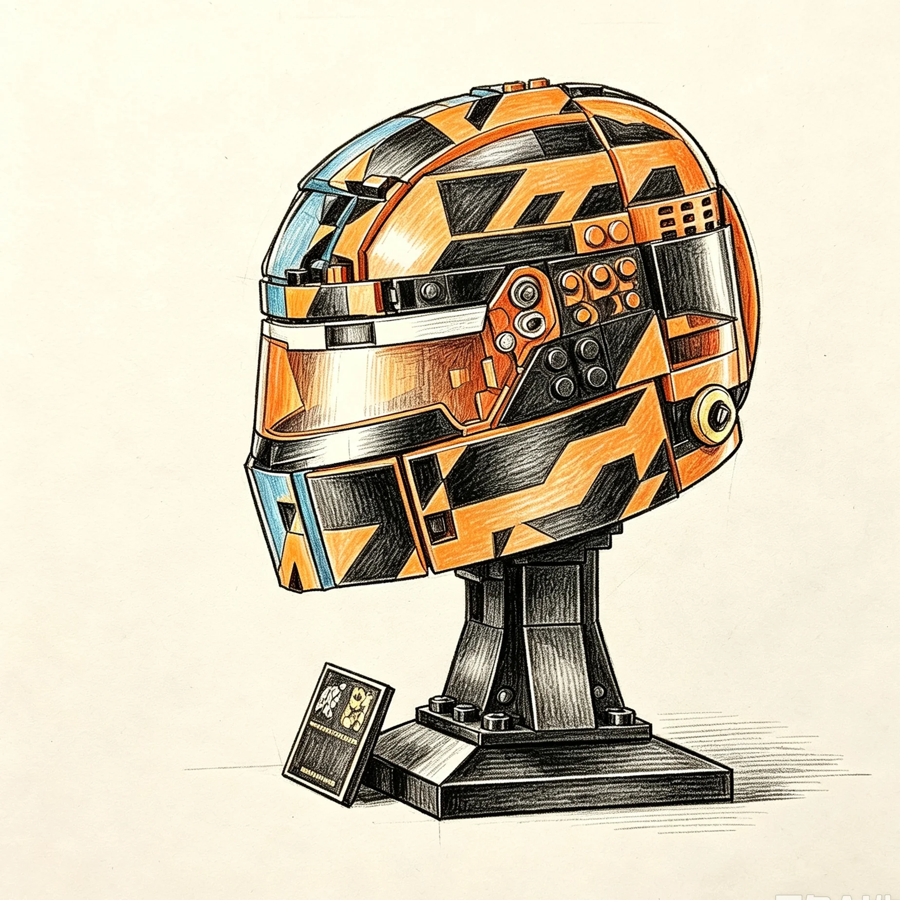 Toy for Adults Oscar Piastri Helmet Model DIY Celebrity Racing Driver Helmets Compatible 793pcs Building Blocks Birthday Gifts