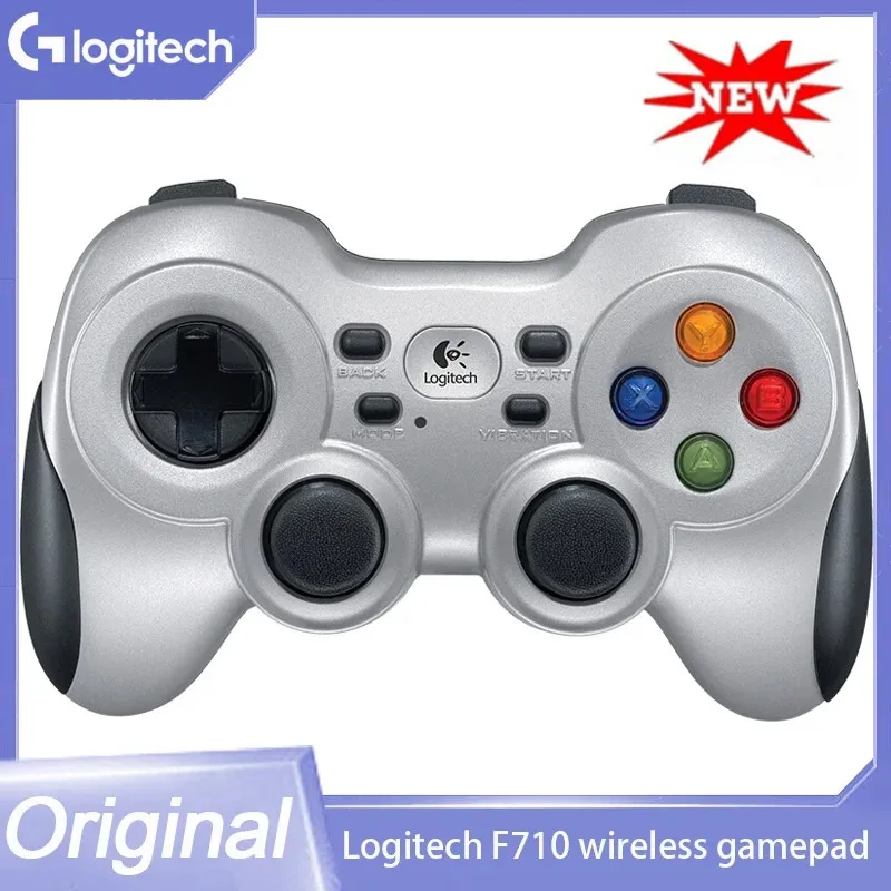 Original Logitech F710 Wireless Gamepad 2.4 GHz Wireless with USB NanoReceiver Controller Dual Vibration Feedback 4 Switch D-Pad