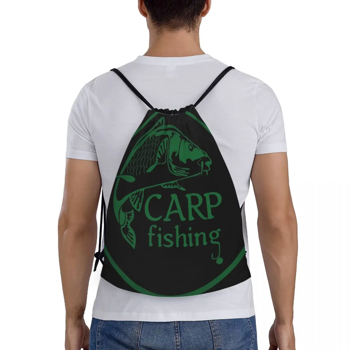 Mochila portátil Drawstring, sacos de armazenamento, fishinger, carpa, pesca, pescador, ao ar livre, esportes, viajando, ginásio, ioga, novo