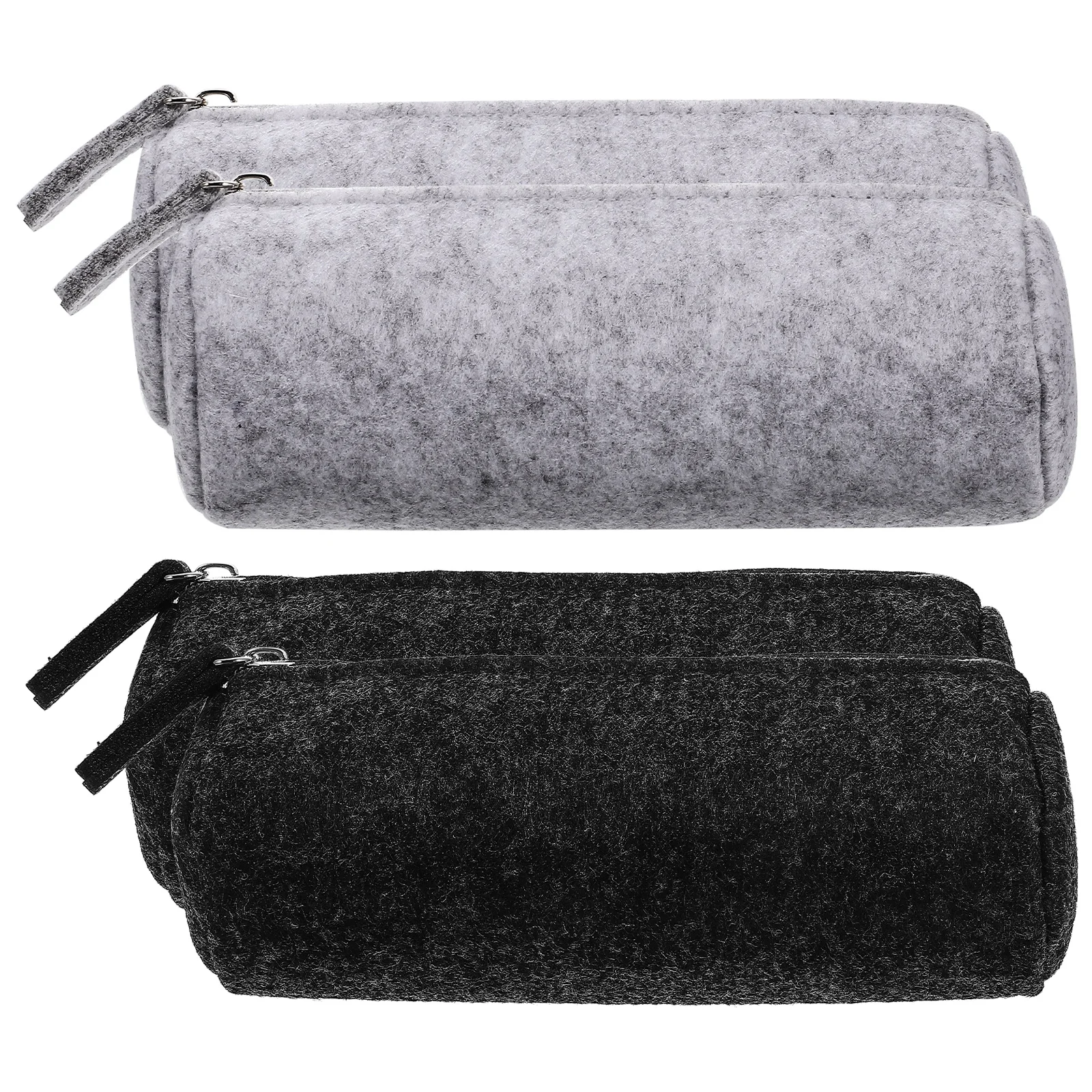 Felt Pencil Case Convenient Stationery Multi-function Pouch Zipper Storage Bag Makeup Handheld Student Organizer Bags