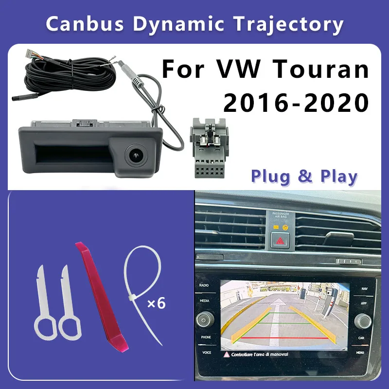 iTOPCAM Rear Reversing Backup Camera for  VW Touran T5 2016 2017 2018 2019 2020 Mib2 Factory screen Plug and Play Without Coding