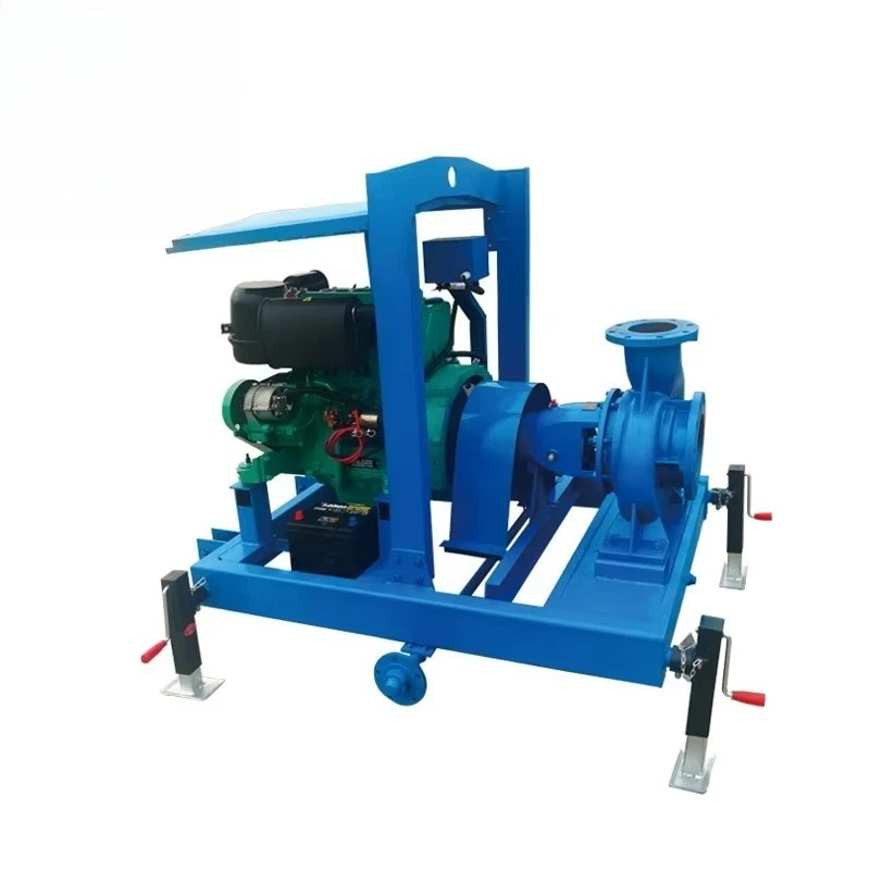 Bomba de água com motor diesel Deutz para irrigação tipo móvel centrífuga de aço fundido de 8 polegadas