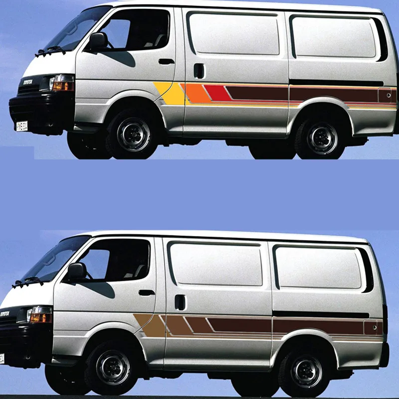 

Car Vinyl Stickers LISMORE BODY STRIPE DECAL modification Fashion sports decals FOR TOYOTA HIACE VAN H100