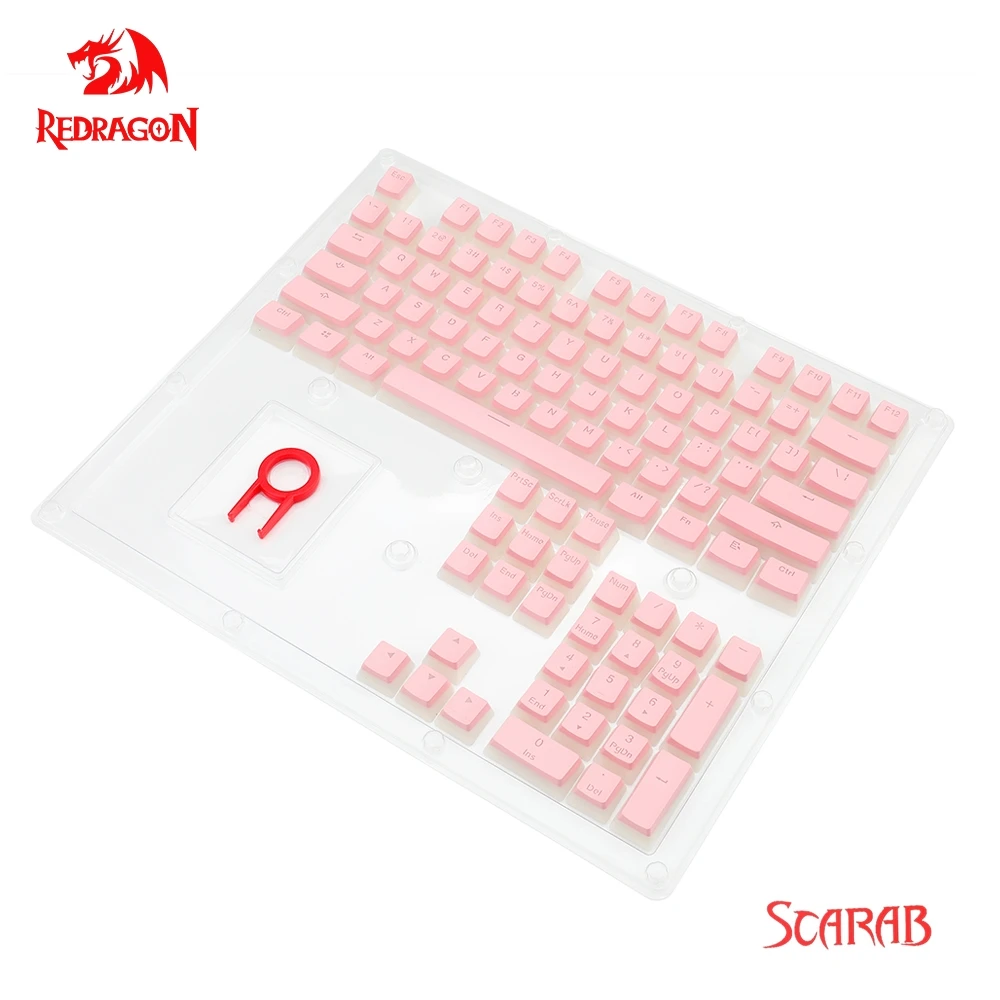 Игровая клавиатура REDRAGON Scarab A130 с механическими колпачками клавиш в стиле Cherry MX для пудинга включает средство для...