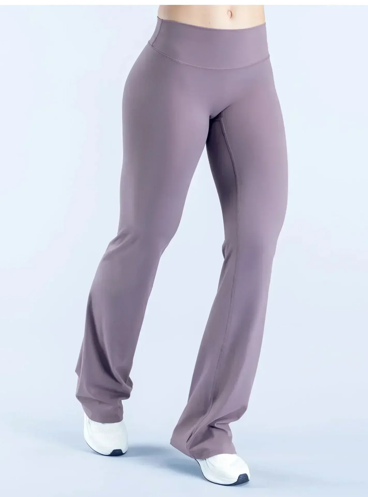 LOGO Hochwertige Damen High-Rise Schlaghose für Yoga, Po-Formende, Hautfreundlich, Weich, Dehnbar, für Fitness, Laufen, Alltag und Langes Training – Detail 10