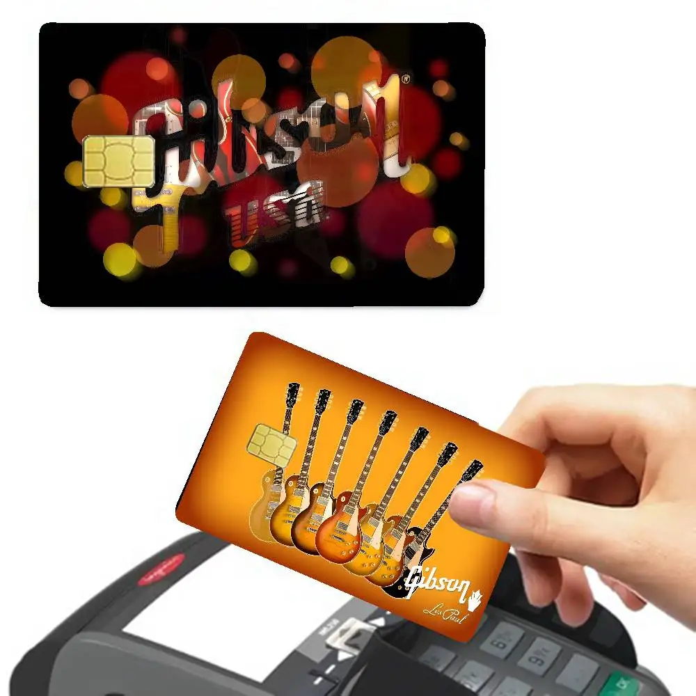 G-Gibson Music Game Film Cover Sticker Case for Small Chip Credit Debit Card Front Side