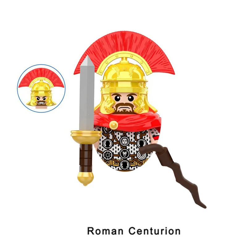 Medieval romano centurião bugler infantaria pesada figuras militares antigas arma modelo blocos de construção crianças brinquedos presentes aniversário