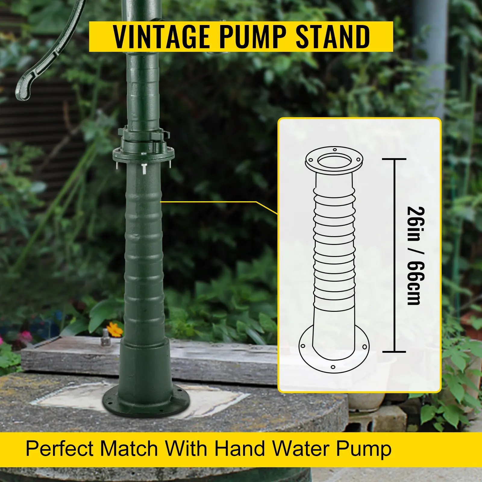 

Antique Hand WaterPump Stand PitcherPump Stand Cast Iron WellPump Stand W Pre-set Holes For Easy Installation Old Fashion
