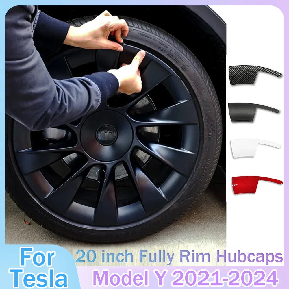 20 Inches Hub Caps For Tesla Model Y 2021-2024 Patch Luminous Wheel Cover Car ABS Wheel Protector Automobile External Parts