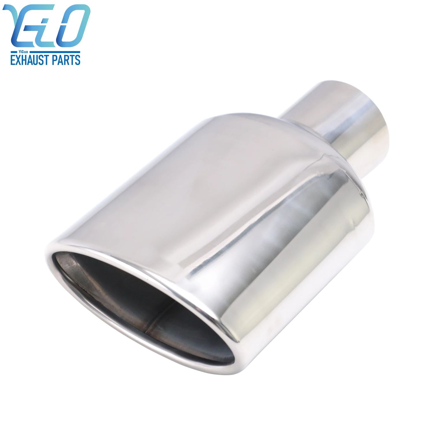 

car exhaust pipe tips 57mm inlet Stainless Steel Muffler tail pipe tips Rolled outlet 125*75mm Decoration Bevel End