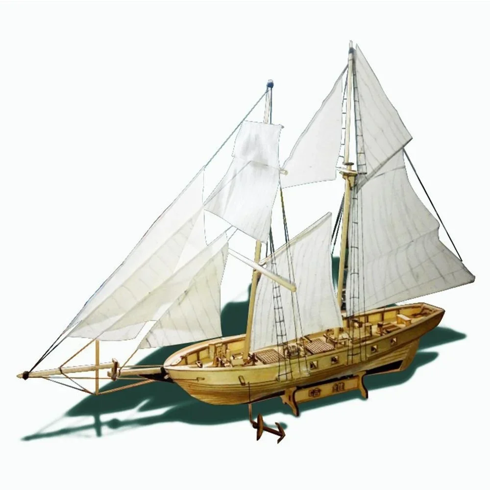 Assembling Building Kits Ship Model Wooden Sailboat Toys Harvey Sailing  Assembled  Kit DIY