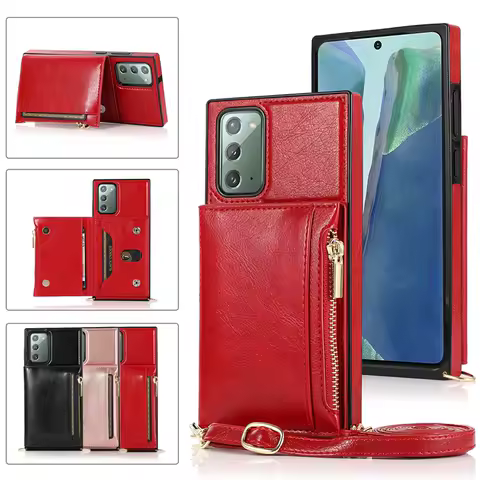 Wallet Diagonal Zipper Mobile Phones Case For Samsung Galaxy S23 S23 Ultra S22 Plus S21 FE S20 FE S10 S9 Note 20 10 9 A90 5G