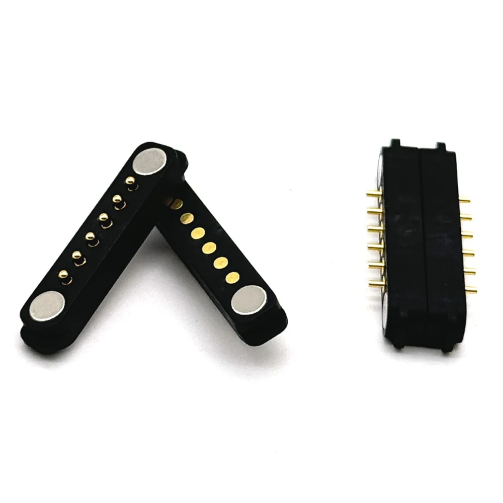 100Pair 6Pin spacing 2.54mm DC Magnetic Pogo Pin Connector Pogopin Male Female Spring Loaded Waterproof DC Power Socket