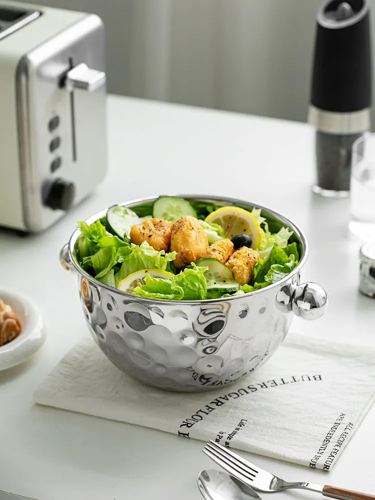 

Салатница из нержавеющей стали с рельефным узором, глубокая, для взбивания яиц и приготовления холодных закусок, для домашнего использования