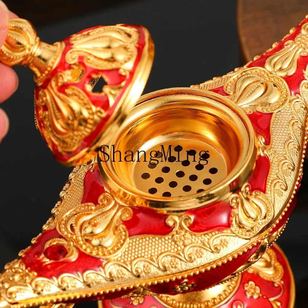 

CL retro search banner magic lamp ornament light luxury magic lamp incense burner metal handicraft gift desktop ornament