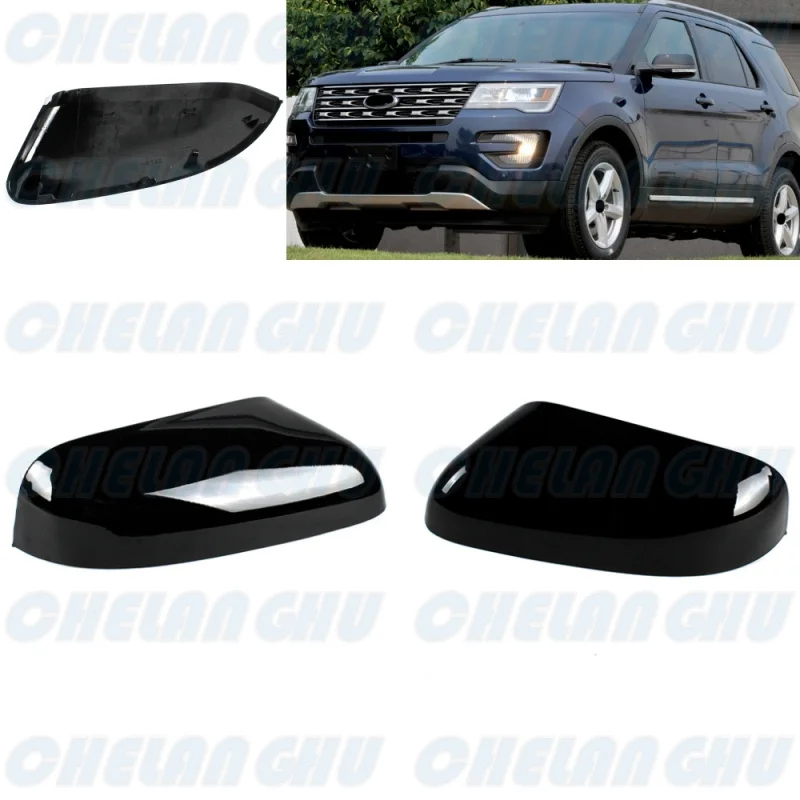 

1 Pair black painted Rear Mirror Housing Cover Cap letterless for Ford Explorer 2016 2017 2018 2019 US Version car accessories