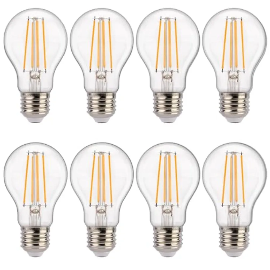 Dusk to Dawn Outdoor Sensor A19 LED Edison Bulbs, 7W 60W Eqv.,800LM, Vintage Filament E26 Base, Auto On/Off Photocell Automatic