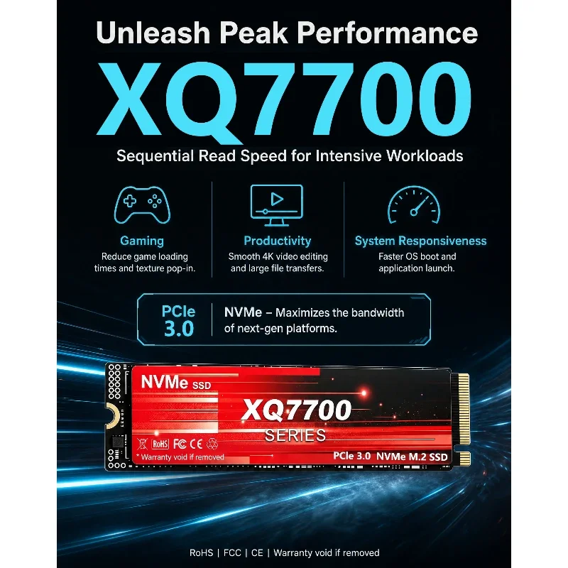 XQ7700 M.2 2280 NVMe PCIe SSD Global Version 2TB 4TB High Read Speed Internal Solid State Drive For Desktop PC Laptop