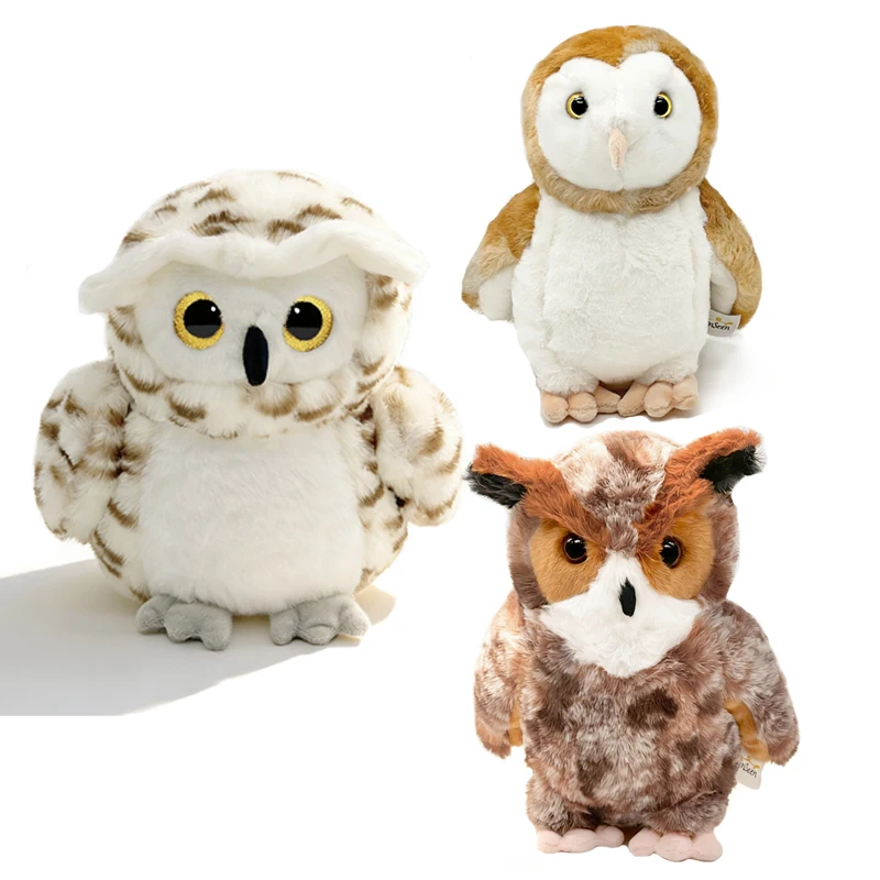 1Pc 20cm Simulation Owls & Tawny Owl Plush Toy Lovely Wild Animals Bird Plush Dolls Stuffed Soft for Birthday Gift