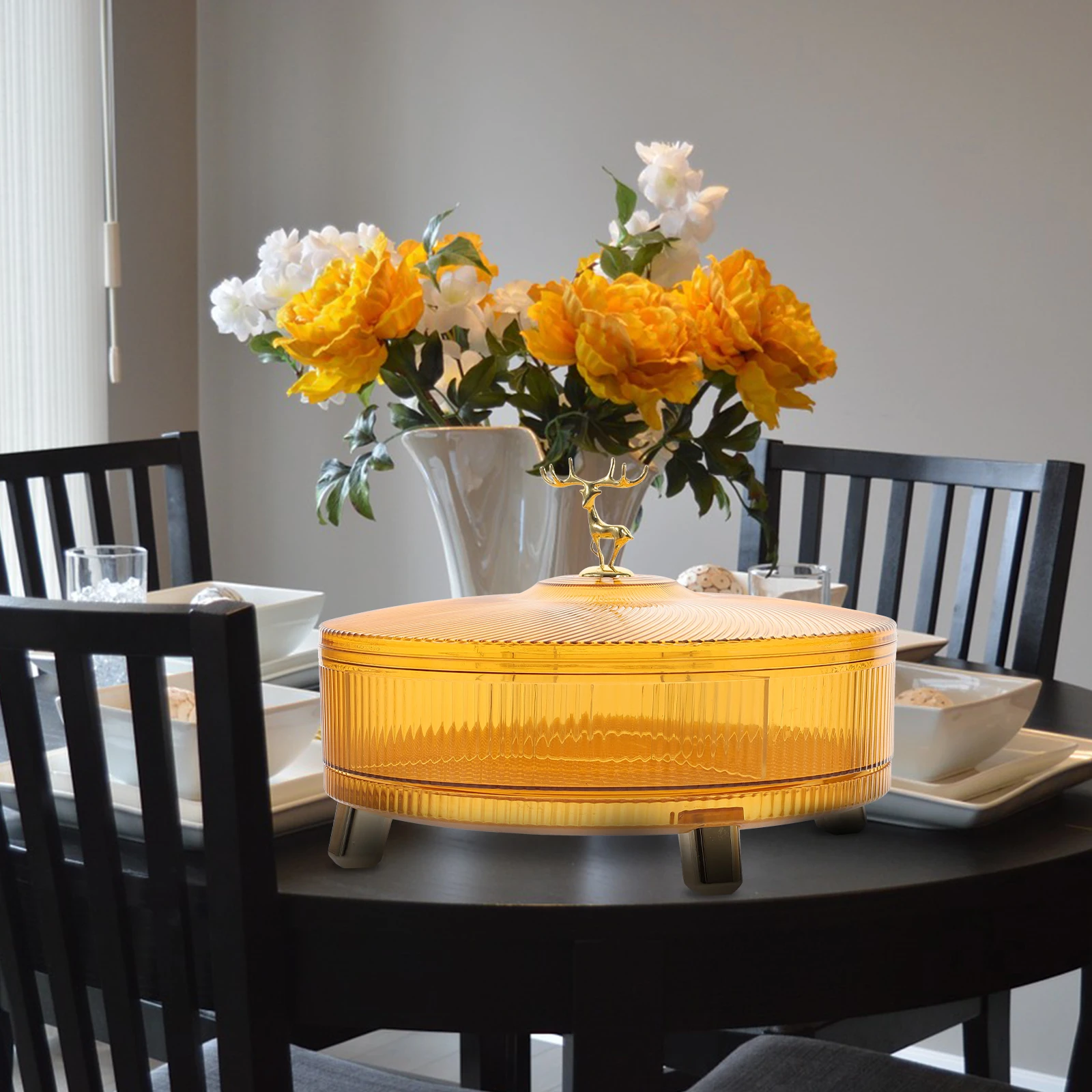 

New Year Fruit Plate Compartment Snack Holder Dried Fruit Storage Box Household Decorative Food Tray Candy Container Gift For