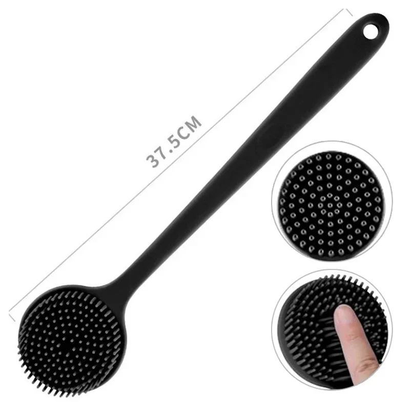 حمام لينة الظهر فرشاة تنظيف حمام دش الإسفنج لفرشاة تنظيف مع مقبض التقشير فرك الجلد مدلك الظهر غسالة #5