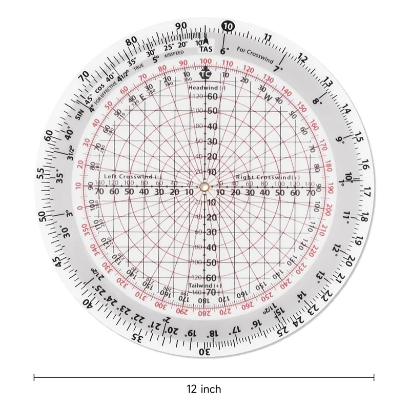 Computer di volo circolare di diametro A20F, calcolatrice per computer di volo Formazione di volo standard Uso studente IFR VFR