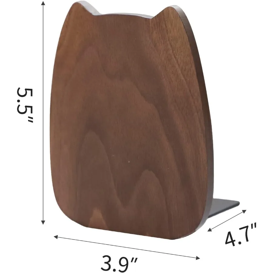 نهايات الكتب للأرفف، نهايات الكتب للمنزل والمكتب والمدرسة والمطبخ، سدادة كتب لطيفة من خشب الجوز، زوج واحد