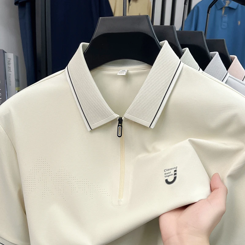 

Высококачественная мужская летняя рубашка-поло нового стиля: дышащая, комфортная, с коротким рукавом и воротником, для повседневной носки
