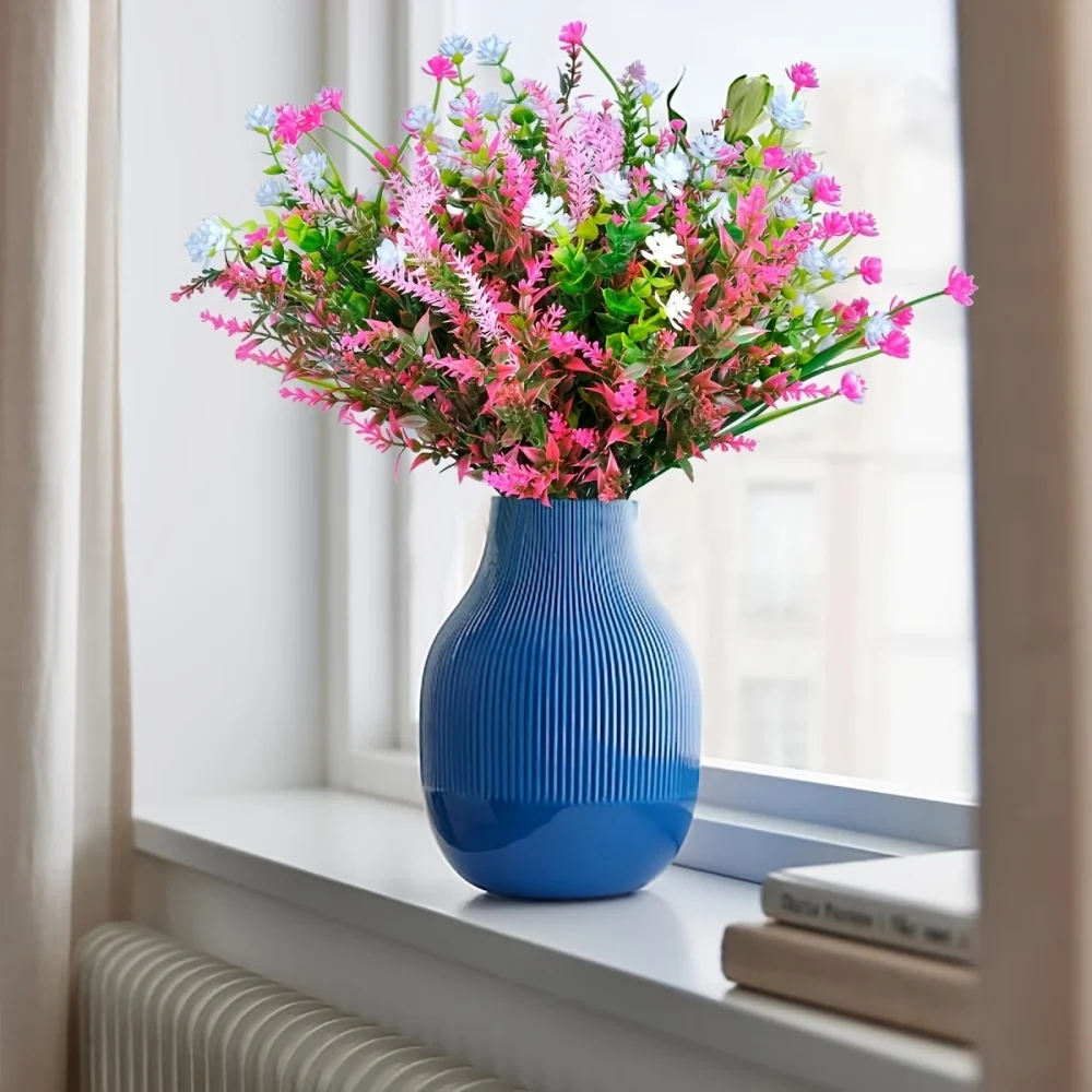 10pcs Mixed color Artificial Plants Outdoor, Artificial Flowers, UV Resistant Fake Flowers, Faux Flowers -Outdoor Planters Decor