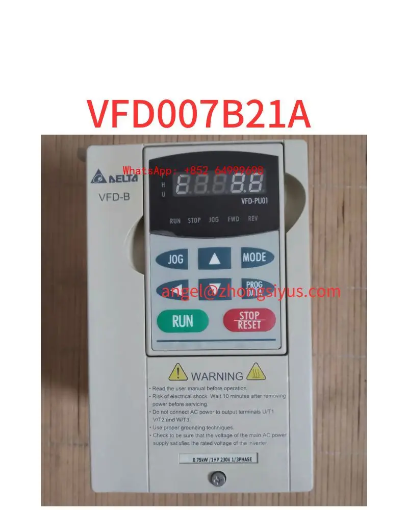 Second-hand inverter 750W single-phase input VFD007B21A