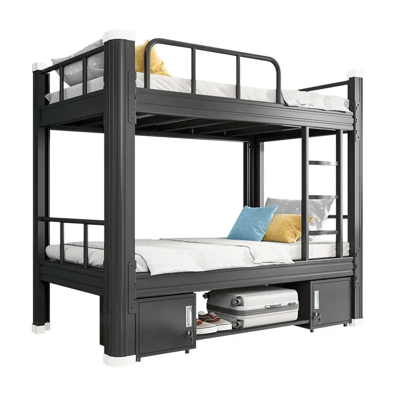 Customized double layer iron bed for upper and lower bunks, student dormitories, upper and lower beds, employee dormitories