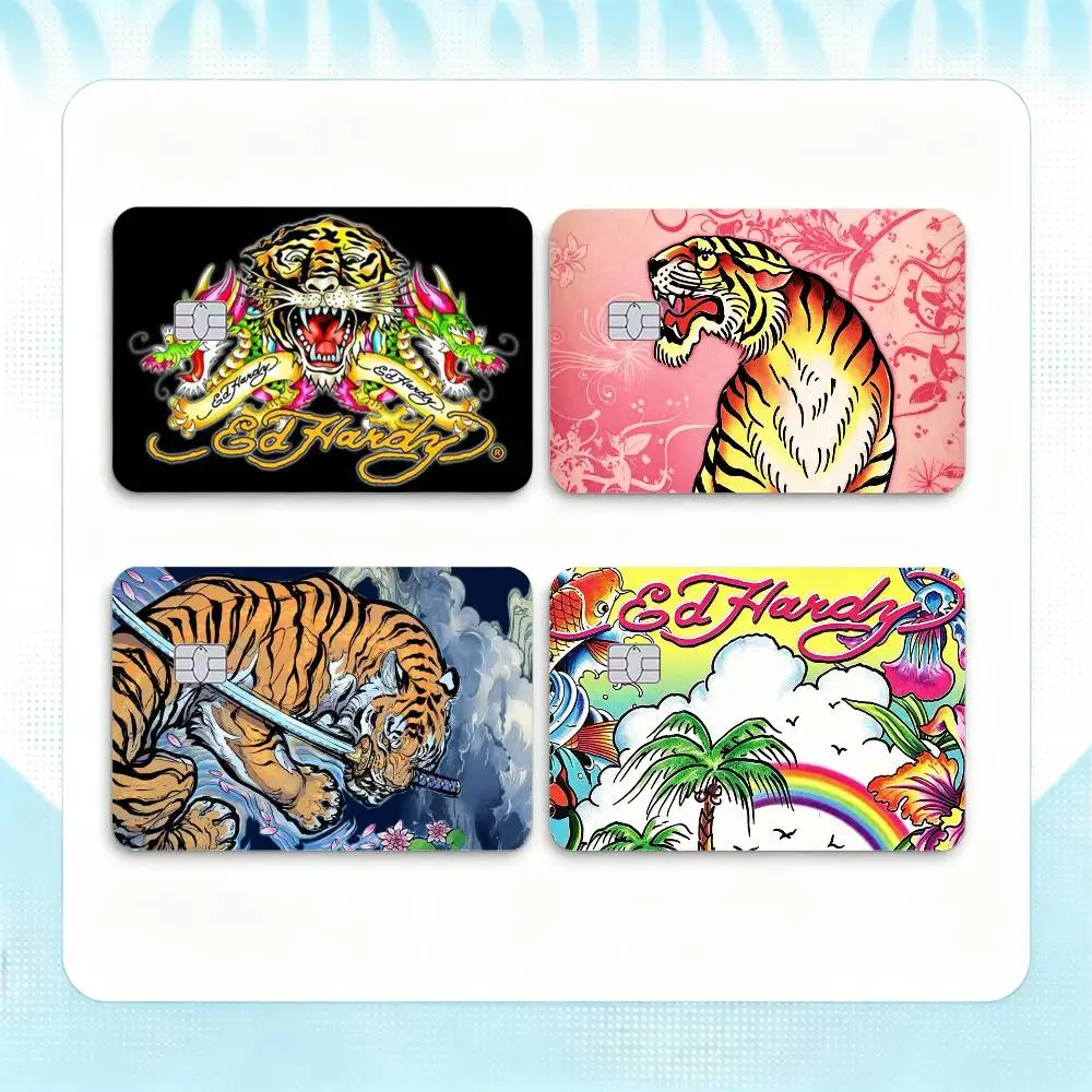 Ed h-Hardy Tiger Brands  Credit Card HD Stickers Small Chip Waterproof Sticker Game Card Decal Gift