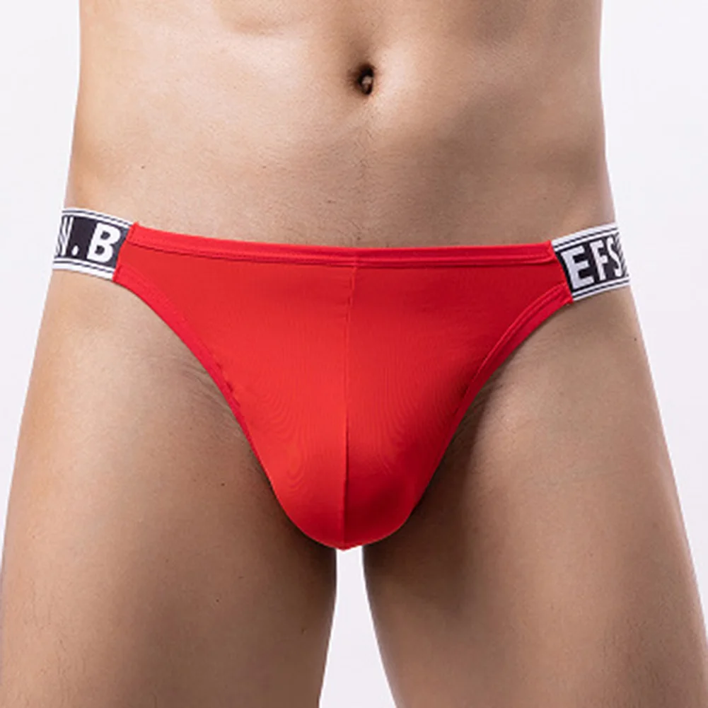 Sexy T-Back Thong Men Bikini Briefs Elastic G-String Underwear Shorts Panties Enhance Peni Pouch Underpants Hollow Breathable